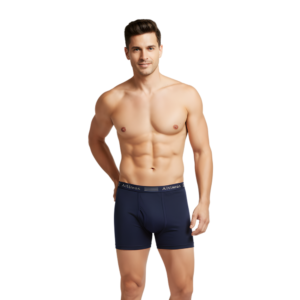 Altimas Men's Cotton Boxer Briefs – Soft Trunks with No-Roll Waistband | Dark Blue