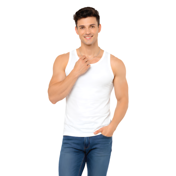 Altimas Men's Cotton Sleeveless Vest Pack of 6 – White Innerwear for Daily Wear
