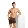 Altimas Men's Cotton Boxer Briefs – Soft Trunks with No-Roll Waistband | Dark Brown