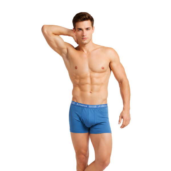 Altimas Men's Cotton Boxer Briefs – Soft Trunks with No-Roll Waistband | Sky Blue