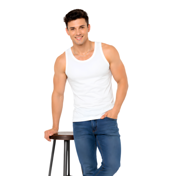 Altimas Men's Cotton Sleeveless Vest Pack of 6 – White Innerwear for Daily Wear